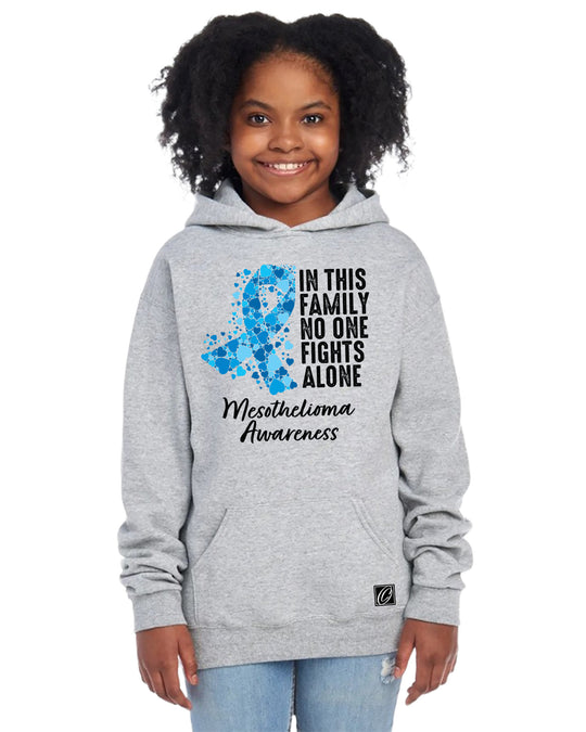 JERZEES - Youth - NuBlend® Pullover Hoodie - Mesothelioma Awareness - In This Family No One Fights Alone