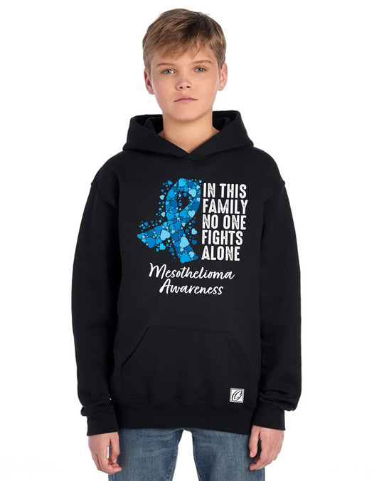 JERZEES - Youth - NuBlend® Pullover Hoodie - Mesothelioma Awareness - In This Family No One Fights Alone