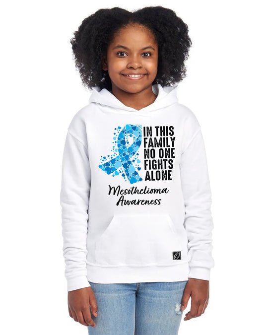 JERZEES - Youth - NuBlend® Pullover Hoodie - Mesothelioma Awareness - In This Family No One Fights Alone