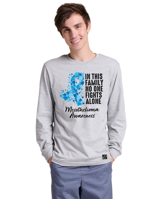 JERZEES - Adult - Ultimate™ Ring-⁠Spun Long Sleeve Tee - Mesothelioma Awareness - In This Family No One Fights Alone