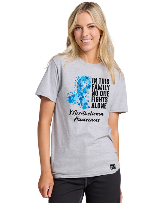 JERZEES - Adult - Ultimate™ Ring-⁠Spun Short Sleeve Tee - Mesothelioma Awareness - In This Family No One Fights Alone