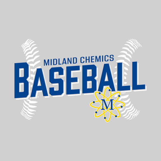 Midland Chemics - Baseball - Angled Baseball with Baseball Stitches