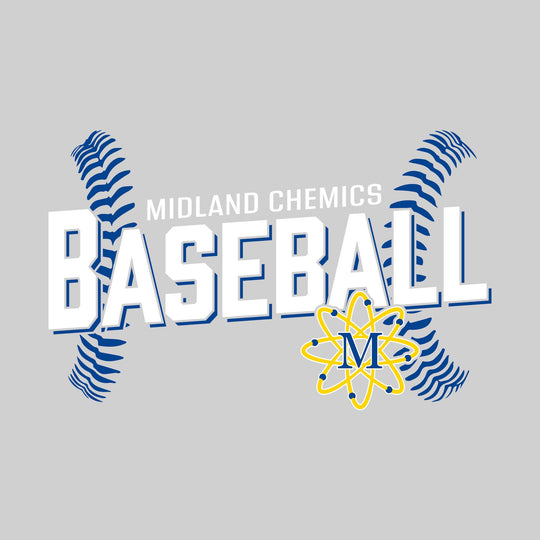 Midland Chemics - Baseball - Angled Baseball with Baseball Stitches