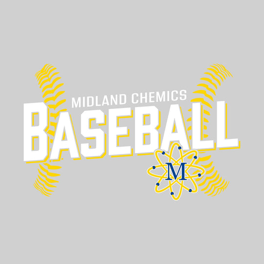 Midland Chemics - Baseball - Angled Baseball with Baseball Stitches