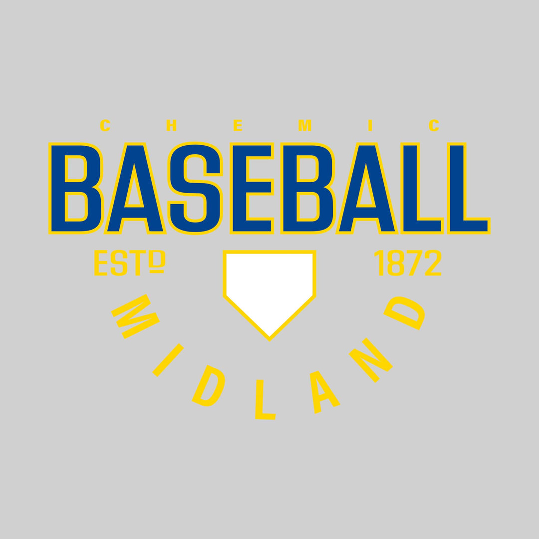 Midland Chemics - Baseball - Baseball with Established Year and Arched School Name