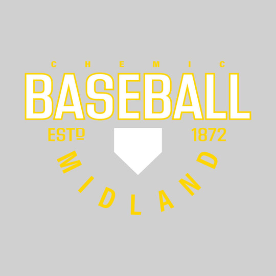 Midland Chemics - Baseball - Baseball with Established Year and Arched School Name