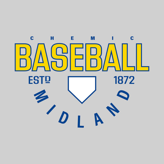 Midland Chemics - Baseball - Baseball with Established Year and Arched School Name