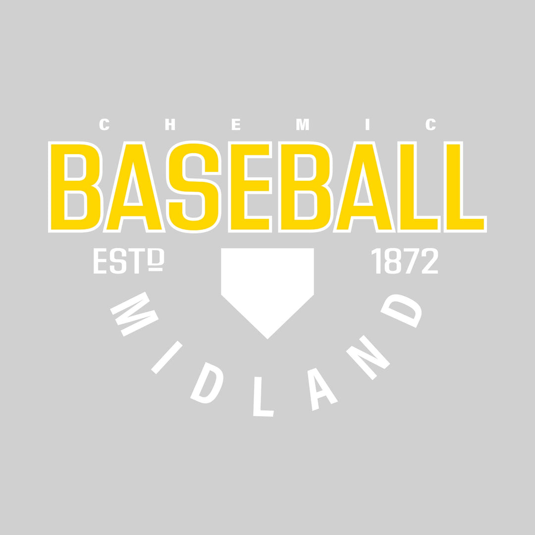 Midland Chemics - Baseball - Baseball with Established Year and Arched School Name