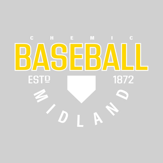 Midland Chemics - Baseball - Baseball with Established Year and Arched School Name