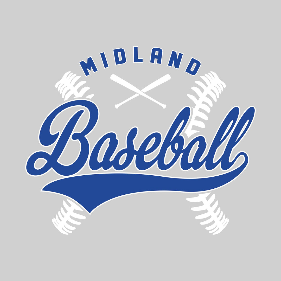 Midland Chemics - Baseball - Cursive Baseball with Stitches & Crossed Bats