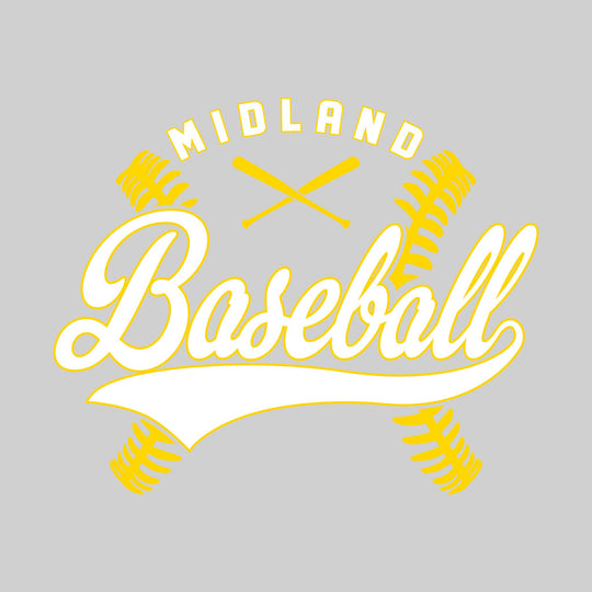 Midland Chemics - Baseball - Cursive Baseball with Stitches & Crossed Bats