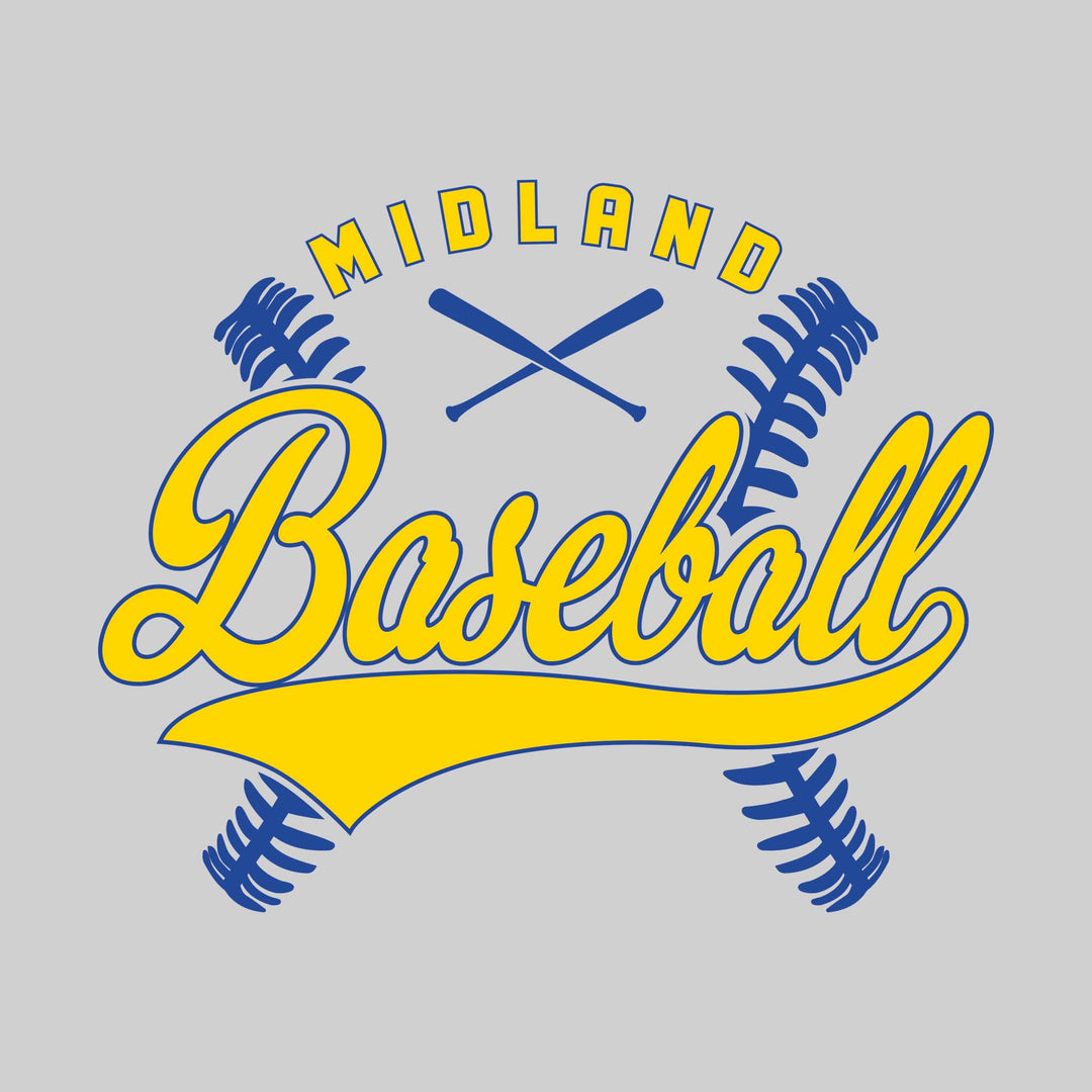 Midland Chemics - Baseball - Cursive Baseball with Stitches & Crossed Bats