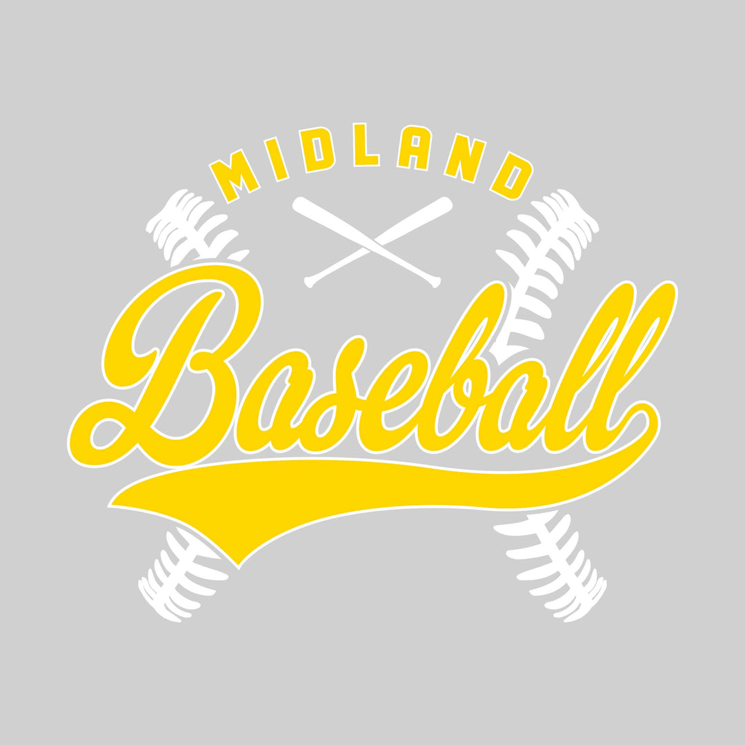 Midland Chemics - Baseball - Cursive Baseball with Stitches & Crossed Bats