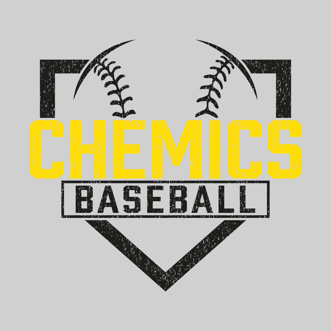 Midland Chemics - Baseball - Home Plate with Mascot Name - Distressed