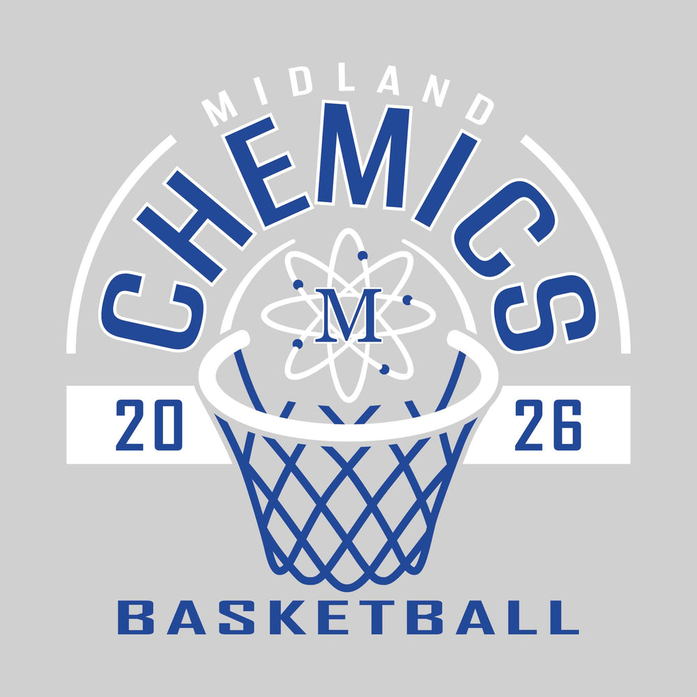 Midland Chemics - Basketball - Arched Text with Center Mascot and Rim