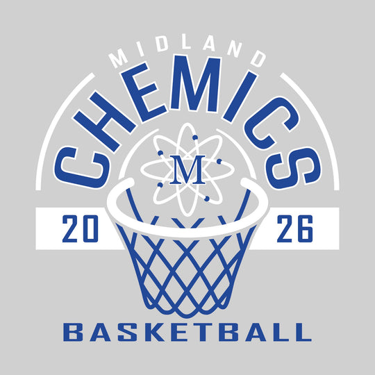 Midland Chemics - Basketball - Arched Text with Center Mascot and Rim