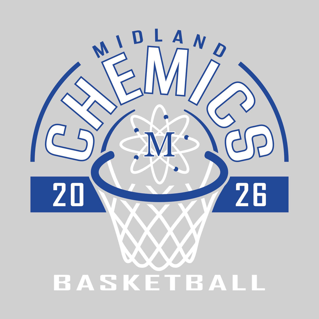 Midland Chemics - Basketball - Arched Text with Center Mascot and Rim