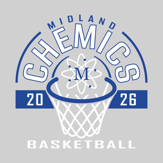 Midland Chemics - Basketball - Arched Text with Center Mascot and Rim
