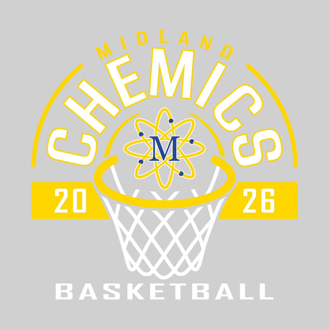 Midland Chemics - Basketball - Arched Text with Center Mascot and Rim