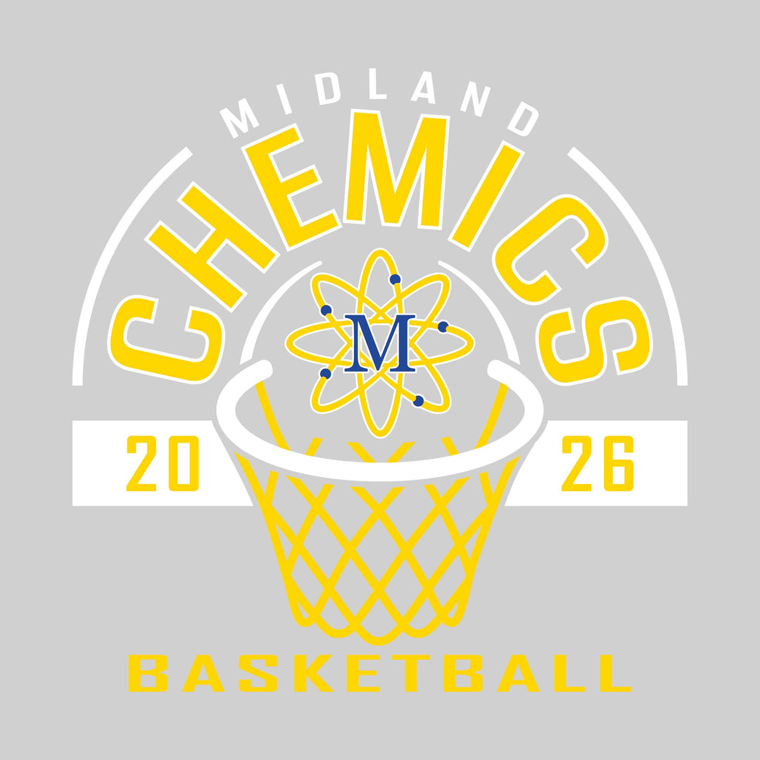 Midland Chemics - Basketball - Arched Text with Center Mascot and Rim