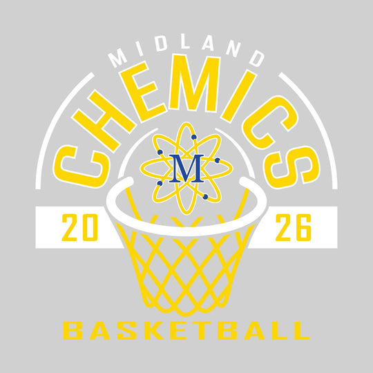 Midland Chemics - Basketball - Arched Text with Center Mascot and Rim