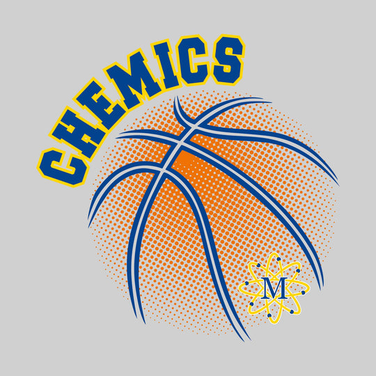 Midland Chemics - Basketball - Halftone Basketball with Mascot