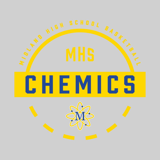 Midland Chemics - Basketball - Mascot Name with Free Throw Circle