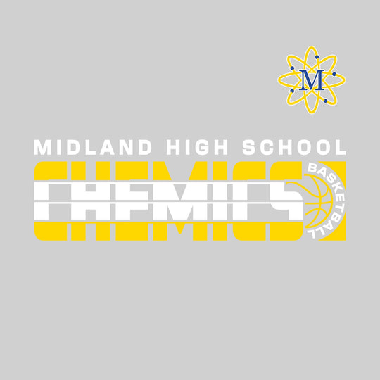 Midland Chemics - Basketball - Striped Mascot Name with Basketball Grooves