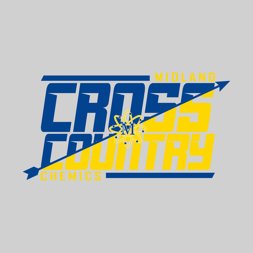 Midland Chemics - Cross Country - Split-Color School Name with Arrow & Mascot