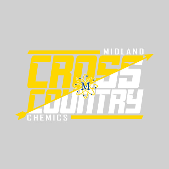 Midland Chemics - Cross Country - Split-Color School Name with Arrow & Mascot