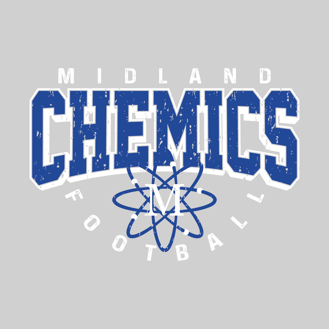 Midland Chemics - Football - Distressed Text with Mascot and Arched Football
