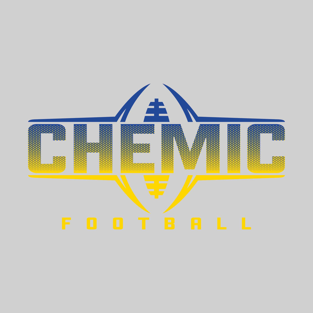 Midland Chemics - Football - Football Shape Bracketing Mascot Name with Hex Pattern