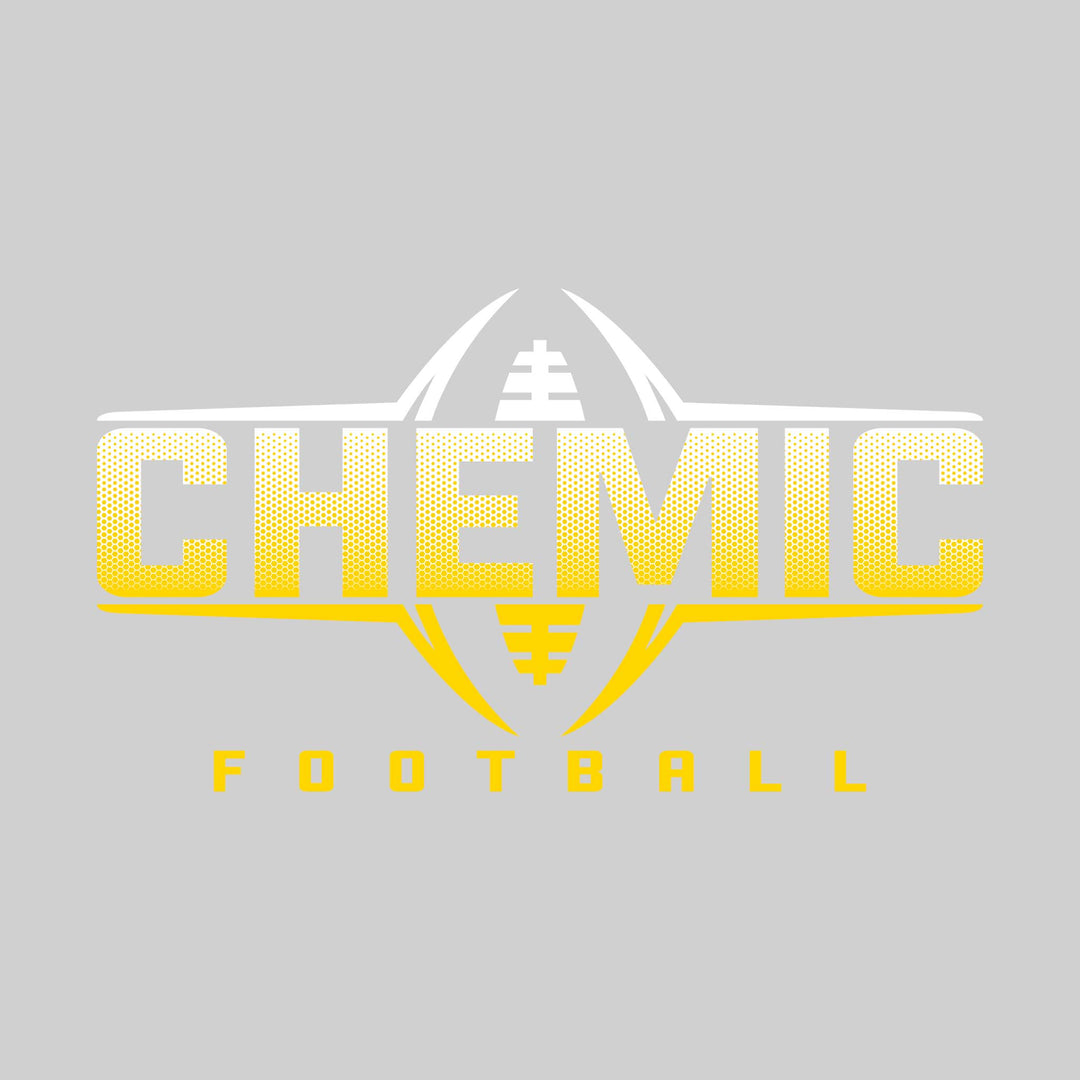 Midland Chemics - Football - Football Shape Bracketing Mascot Name with Hex Pattern