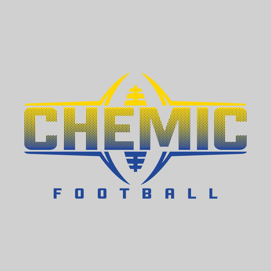 Midland Chemics - Football - Football Shape Bracketing Mascot Name with Hex Pattern