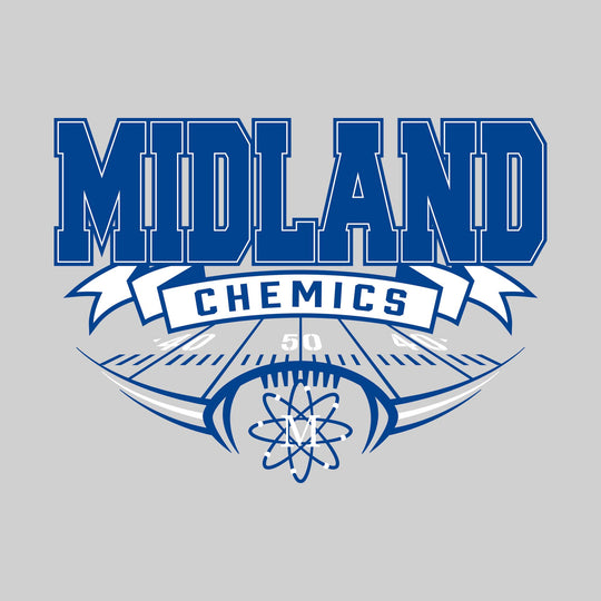 Midland Chemics - Football - School Name with Banner & Yard Lines