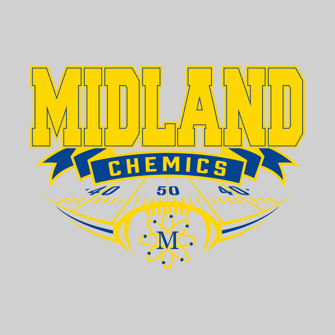 Midland Chemics - Football - School Name with Banner & Yard Lines