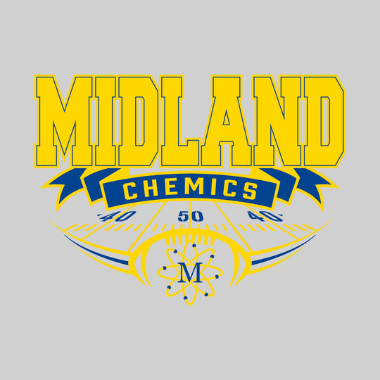 Midland Chemics - Football - School Name with Banner & Yard Lines