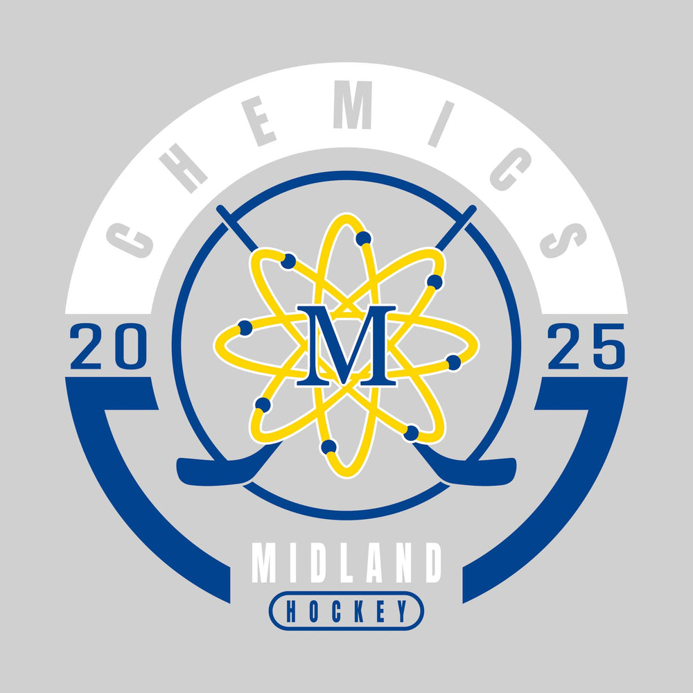 Midland Chemics - Hockey - Circle Design with Crossed Sticks and Center Logo