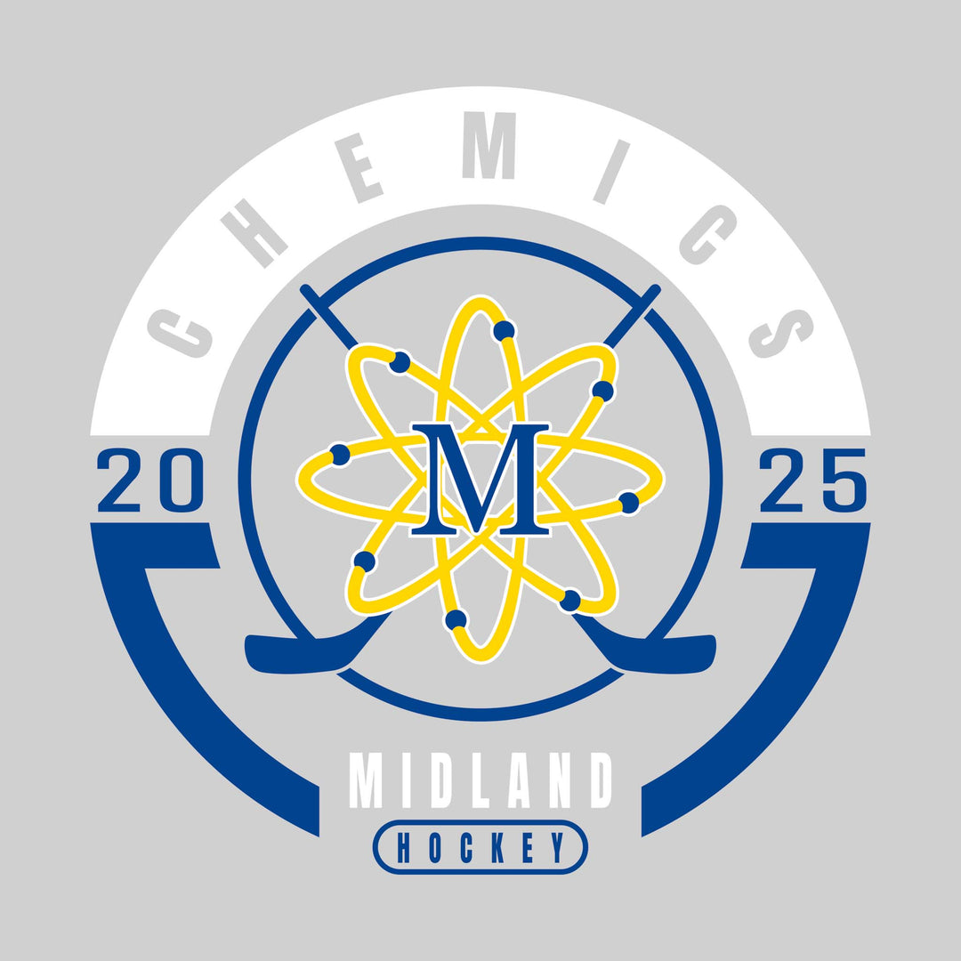 Midland Chemics - Hockey - Circle Design with Crossed Sticks and Center Logo