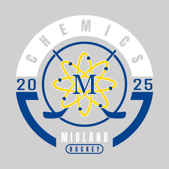 Midland Chemics - Hockey - Circle Design with Crossed Sticks and Center Logo