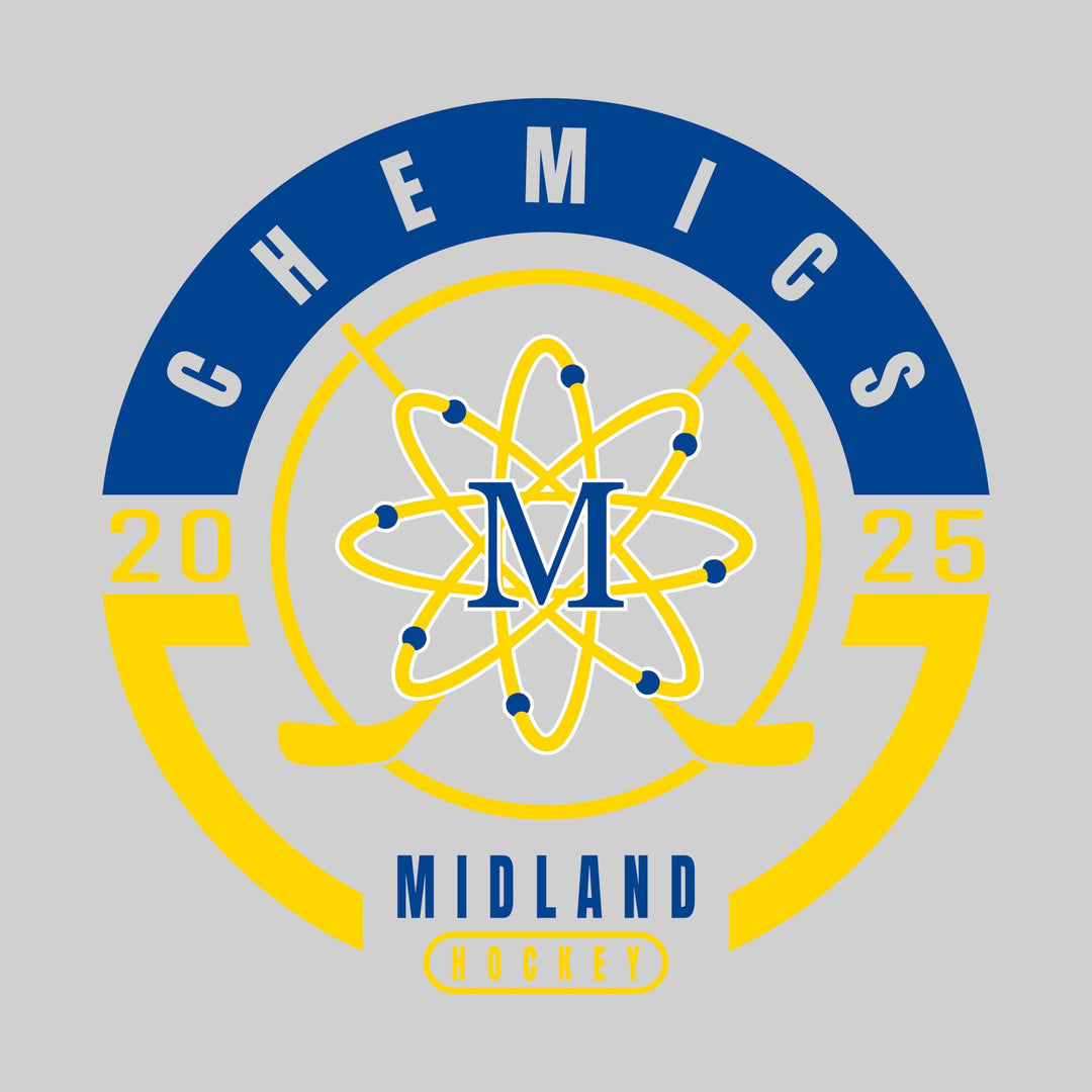 Midland Chemics - Hockey - Circle Design with Crossed Sticks and Center Logo
