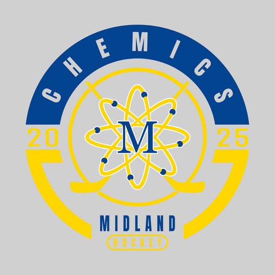 Midland Chemics - Hockey - Circle Design with Crossed Sticks and Center Logo