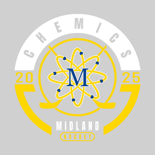 Midland Chemics - Hockey - Circle Design with Crossed Sticks and Center Logo