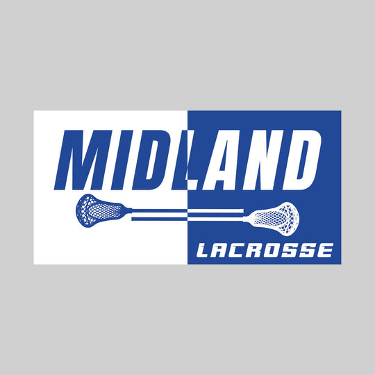 Midland Chemics - Lacrosse - Boxed Split-Color School Name with Sticks