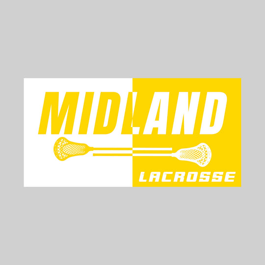 Midland Chemics - Lacrosse - Boxed Split-Color School Name with Sticks