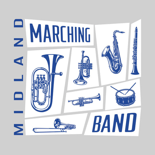 Midland Chemics - Marching Band - Instrument Collage with School Name