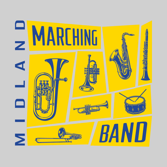 Midland Chemics - Marching Band - Instrument Collage with School Name
