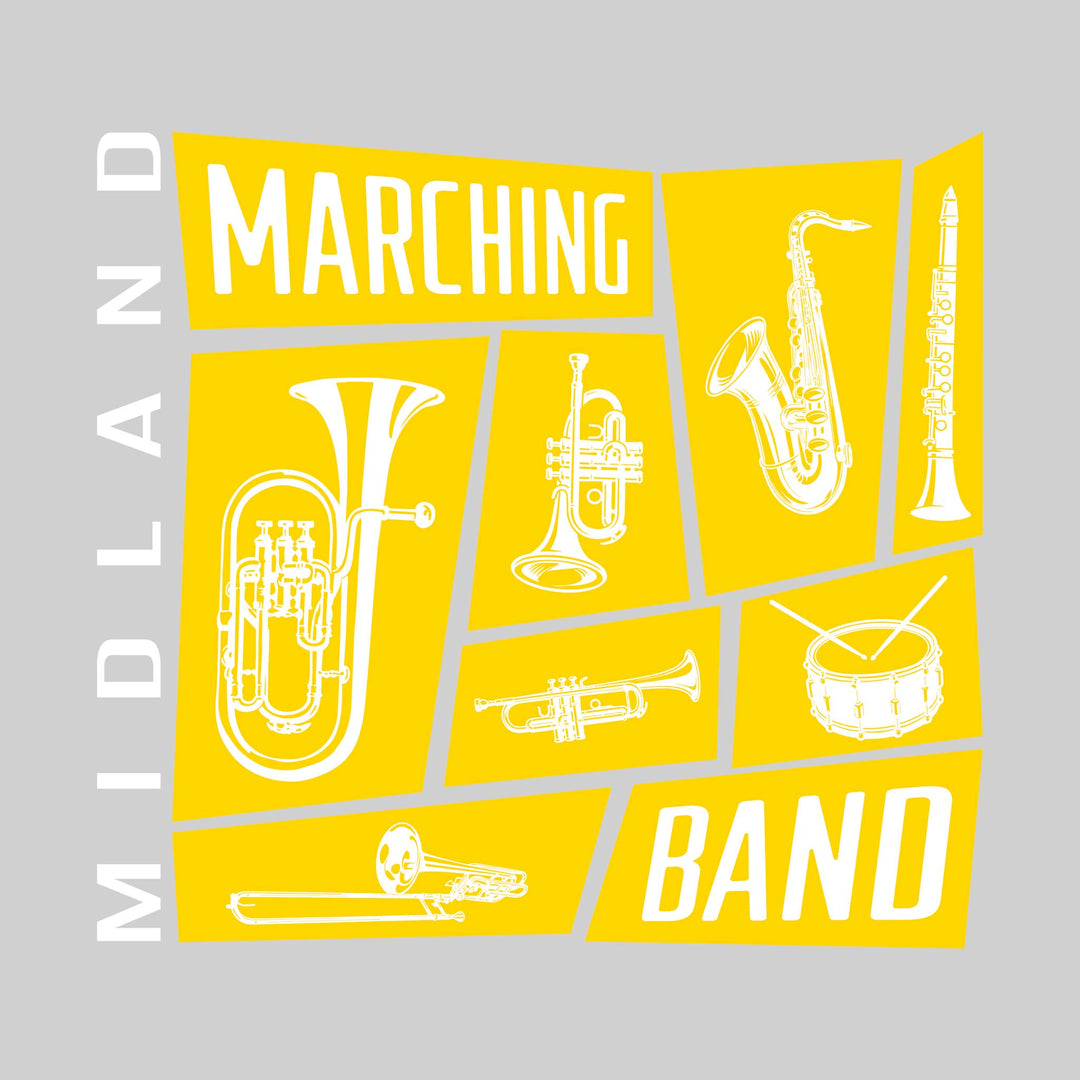 Midland Chemics - Marching Band - Instrument Collage with School Name