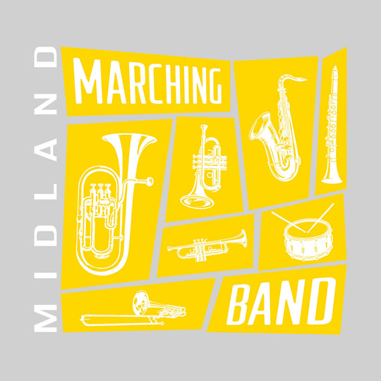 Midland Chemics - Marching Band - Instrument Collage with School Name