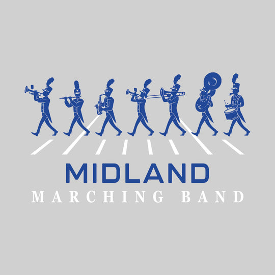 Midland Chemics - Marching Band - Marching Band Silhouettes with Yard Lines